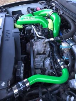 WCFab 2006-2010 LBZ/LMM Duramax Upper Coolant Pipe Kiwi Green Single Stage Powder Coating - WCF100622-KIWI - Wehrli Custom Fabrication