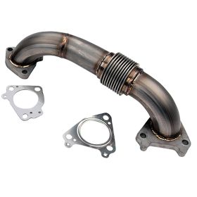 WCFab 2001-2016 Duramax 2 Inch Stainless Passenger Side Up Pipe w/ GasketsTwin Turbo Only - WCF100648 - Wehrli Custom Fabrication