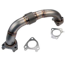 WCFab 2001-2016 Duramax 2 Inch Stainless Driver Side Up Pipe w/ Gaskets Single or Twin Turbo - WCF100652 - Wehrli Custom Fabrication