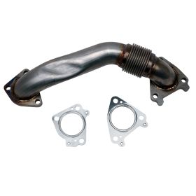 WCFab 2001-2016 Duramax 2 Inch Stainless Passenger Side Up Pipe w/ Gaskets Single Turbo - WCF100654 - Wehrli Custom Fabrication
