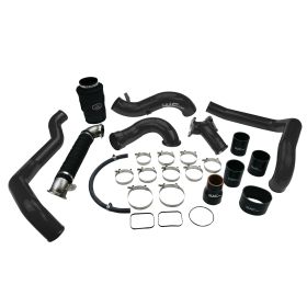 WCFab 2004.5-2005 LLY Duramax High Flow Intake Bundle Package Black Hammer Tone Single Stage Powder Coating - WCF100713-BHT - Wehrli Custom Fabrication