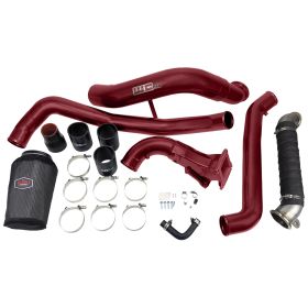 WCFab 2011-2015 LML Duramax High Flow Intake Bundle Package V-band Exhaust Black Hammer Tone Single Stage Powder Coating - WCF100716-BHT - Wehrli Custom Fabrication