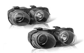 1998-2001 Acura Integra Halo Projector Headlights - Black/Clear - WJ10-0217-04