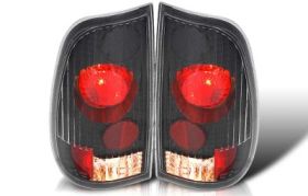 1997-2003 Ford F-150 Stepside Black/Clear Euro Taillights - WJ20-0016-04