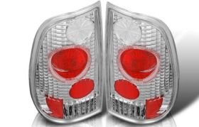 1997-2003 Ford F-150 Stepside Chrome/Clear Euro Taillights w/Halo - WJ20-0017-01