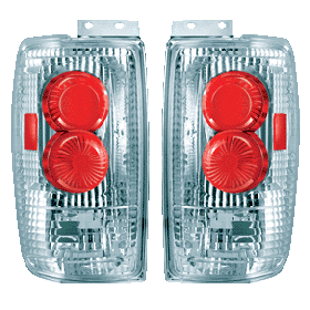 1997-2002 Ford Expedition Euro Tail Lights - Chrome/Clear - WJ20-0018-01
