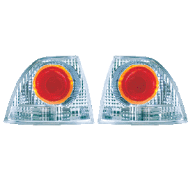 1994-1995 Honda Accord Euro Tail Lights w/Halo - Chrome/Clear - WJ20-0027-01