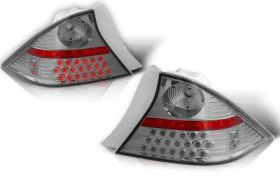2001-2003 Honda Civic 2dr Chrome/Smoke LED Taillights - WJ20-0032-02