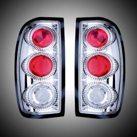 1998-2004 Nissan Frontier Euro Tail Lights - Chrome/Clear - WJ20-0043-01