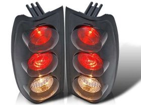 1998-2004 Nissan Frontier Black/Clear Euro Taillights - WJ20-0043-04