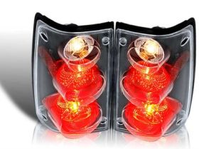 1989-1995 Toyota Pick Up Black/Clear Euro Taillights - WJ20-0045-04