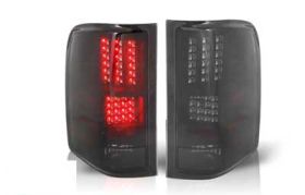 2007-2009 Chevy Silverado Euro LED Tail Lights - Black/Smoke - WJ20-0067-05