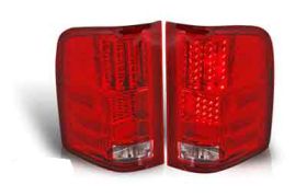 2007-2009 Chevy Silverado Euro LED Tail Lights - Red/Clear - WJ20-0067-08