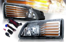 2005-2008 Scion tC OEM Fog Lights - Clear w/Orange Strips - WJ30-0070-09-OR