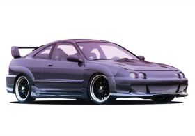 1994-1997 Acura Integra BigMouth w Extreme Flares Style Wings West B - WW-890741