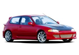 1992-1995 Honda Civic 3dr BigMouth w Voltex Style Wings West Body Ki - WW-890745