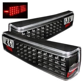 1987-1993 Ford Mustang Black LED Tail Lights - ALT-ON-FM87-LED-BK