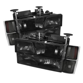 1988-1989 Chevy C/K Series 1500/2500/3500 Smoke Crystal Headlights + Corner Ligh