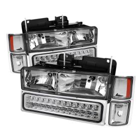 1994-1998 Chevy C/K Series 1500/2500/3500 Chrome Euro Style Headlights + Corner 