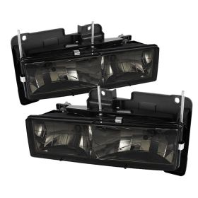 1988-1989 Chevy C/K Series 1500/2500/3500 Smoke Crystal Headlights - HD-JH-CCK88