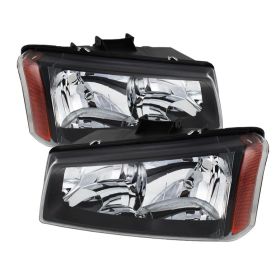 2003-2006 Chevy Silverado 1500/2500/3500 Black Crystal Headlights - HD-JH-CSIL03