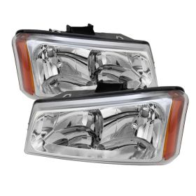 2003-2006 Chevy Silverado 1500/2500/3500 Chrome Crystal Headlights - HD-JH-CSIL0
