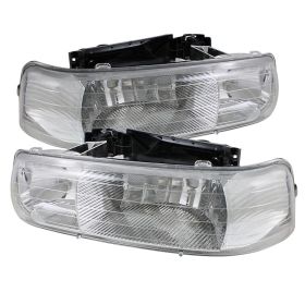 1999-2002 Chevy Silverado 1500/2500 Chrome Crystal Headlights - HD-JH-CSIL99-C