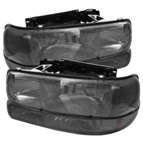2001-2002 Chevy Silverado 3500 Smoke Crystal Headlights + Bumper Lights - HD-JH-