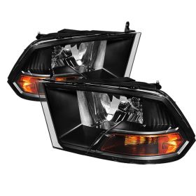 2009-2012 Dodge Ram 1500 Black Crystal Headlights - HD-JH-DR09-AM-BK