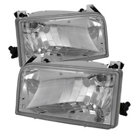 1992-1996 Ford F150 Chrome Crystal Headlights - HD-JH-FB92-E