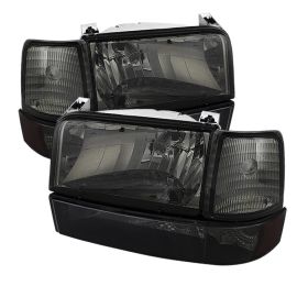 1992-1996 Ford F150 Smoke Headlights + Corner Bumper 6pc - HD-JH-FB92-SET-AM-SM