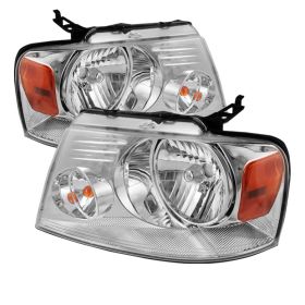 2004-2008 Ford F150 Chrome Crystal Headlights - HD-JH-FF15004-AM-C