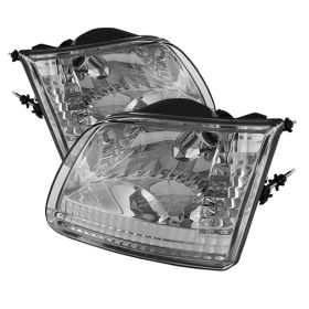 1997-2003 Ford F150 Chrome Crystal Headlights - HD-JH-FF15097-C