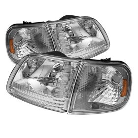 1997-2003 Ford F150 Chrome Crystal Headlights + Corner - HD-JH-FF15097-SET-AM-C