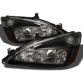 2003-2007 Honda Accord Black Crystal Headlights - HD-JH-HA03-AM-BK