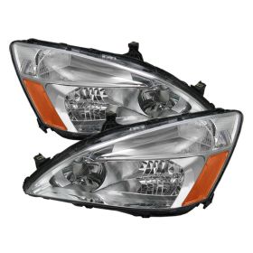 2003-2007 Honda Accord Chrome Crystal Headlights - HD-JH-HA03-AM-C