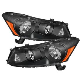 2008-2012 Honda Accord 4DR Black Crystal Headlights - HD-JH-HA08-AM-BK