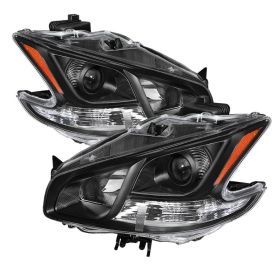 2009-2012 Nissan Maxima Black Crystal Headlights - HD-JH-NM09-AM-BK