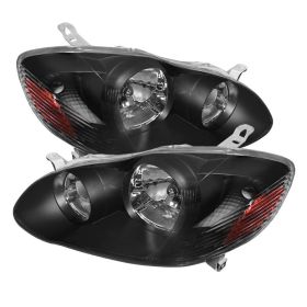 2003-2006 Toyota Corolla Black Crystal Headlights - HD-JH-TC03-AM-BK