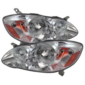 2003-2006 Toyota Corolla Chrome Crystal Headlights - HD-JH-TC03-AM-C