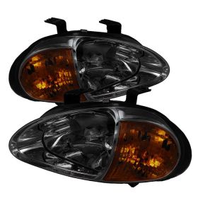 1993-1997 Honda Del Sol Smoke Crystal Headlights - HD-ON-HDEL93-1P-AM-SM