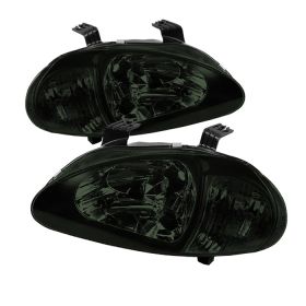 1993-1997 Honda Del Sol Smoke 1pc Crystal Headlights - HD-ON-HDEL93-1P-SM