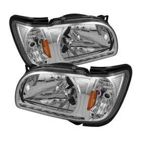 2001-2004 Toyota Tacoma Chrome 1pc Black-Trim Corner Crystal Headlights - HD-ON-