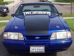 1987-1993 Ford Mustang 3" Cowl Induction Fiberglass Heat Extractor Hood - TF1002