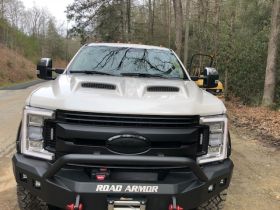2017-2019 Ford F-250/F-350 Twin-Scoop Functional Fiberglass Ram Air Hood