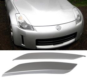 2003-2008 Nissan 350z Headlight Eyelids Eyebrows Painted #K23 Liquid Platinum Metallic - 9-EY-0073